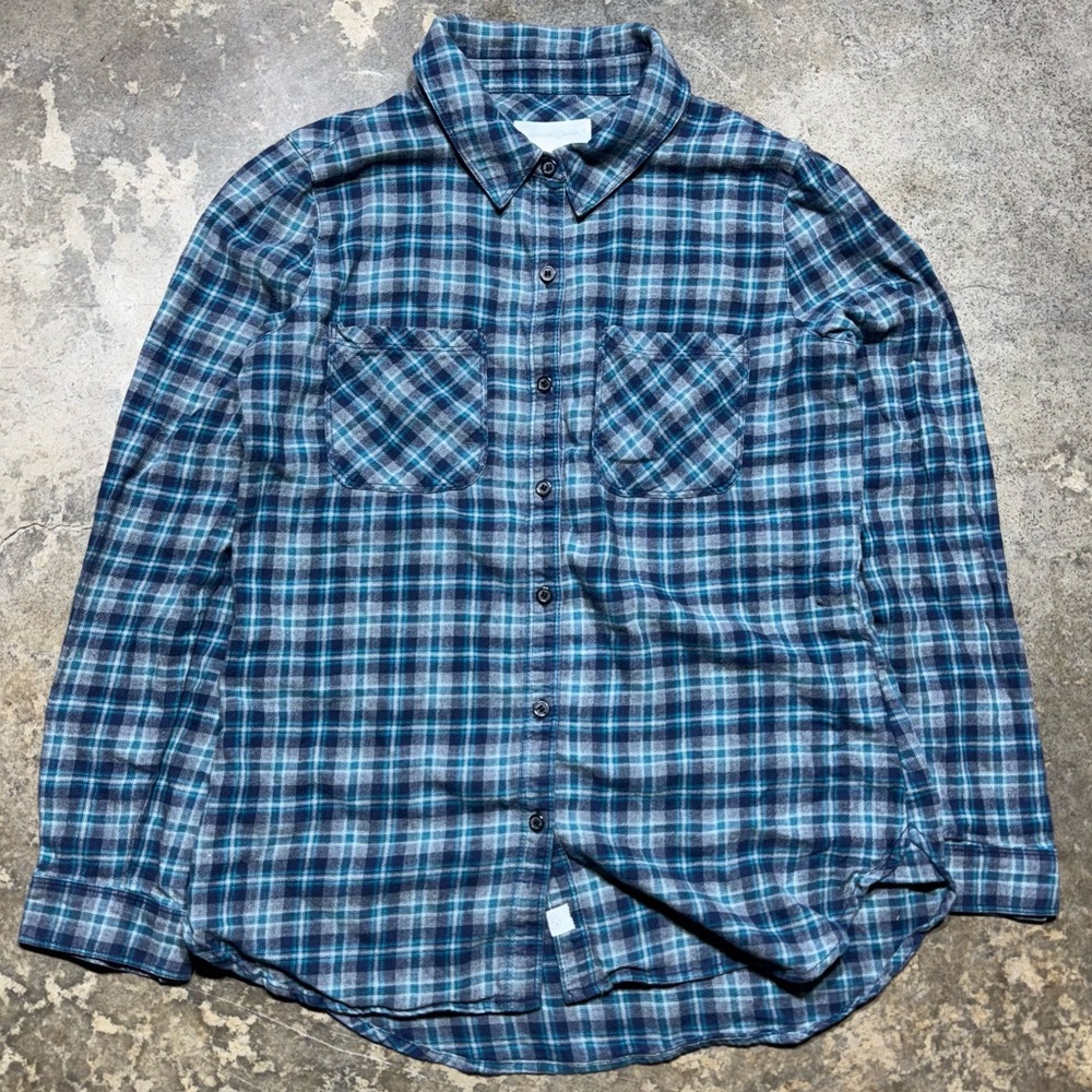 Treasure & Bond Blue Plaid Flannel Shirt – Men’s Medium